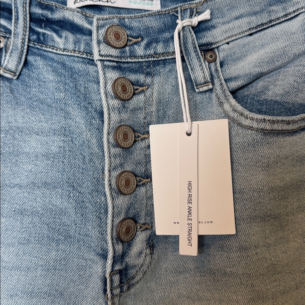 KanCan Maurices NWT Light Blue High Rise Ankle Straight Buttonfly Jeans - Picture 3 of 11